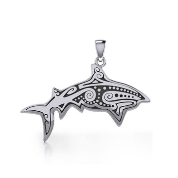 Dive into Ancient Wisdom: Aboriginal Shark Silver Pendant - TP2329 | Embrace the Strength and Spirit of the Shark - Jewelry
